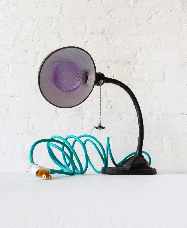 Lava Lamps for Vegan Restaurants to Create a Natural VibeBlack Vintage Industrial Gooseneck Lamp With Hanging Bat and Aqua Textile Cloth Color Cord Lava Lamps for Vegan Restaurants to Create a Natural VibeBlack Vintage Industrial Gooseneck Lamp With Hanging Bat and Aqua Textile Cloth Color Cord