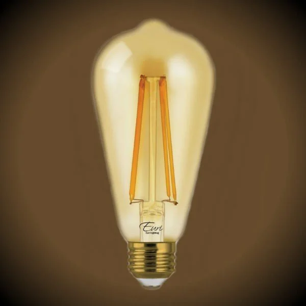 Daylight white Edison light bulbsEdison LED Filament Bulb - 5.5 Watt - 2200K - Amber Glass