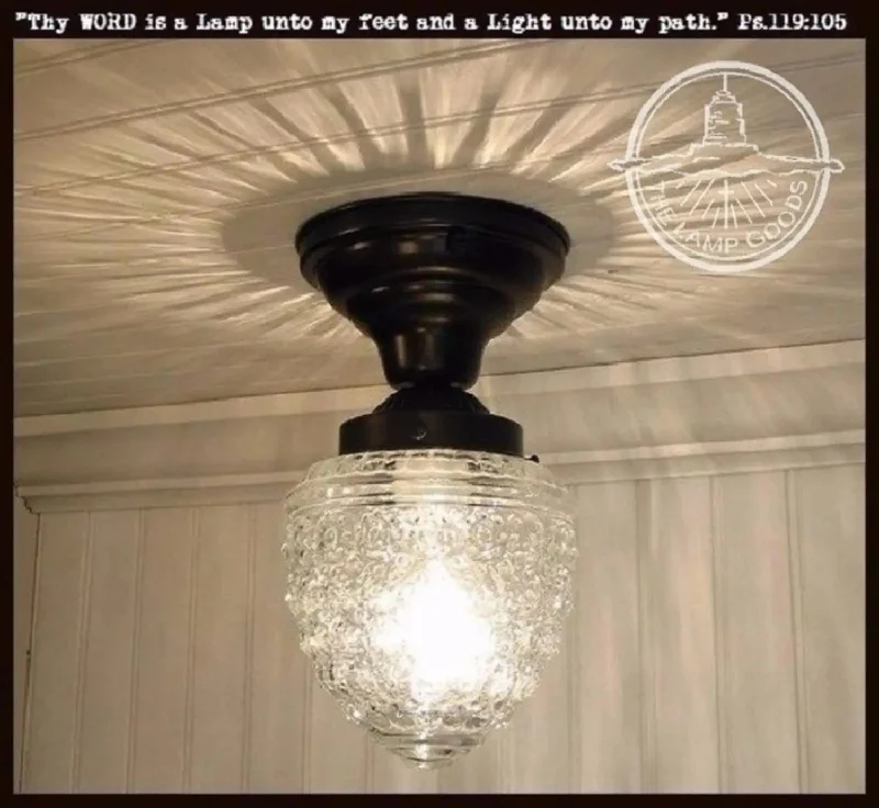 Industrial Lighting for Textile MillsAcorn Glass Flush Mount CEILING LIGHT