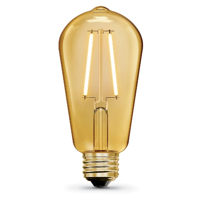 Vintage inspired LED Edison light bulbs5W (40W Replacement) ST19 E26 Amber Glass Vintage Edison LED Light Bulb, Warm Light (4-Pack) Vintage inspired LED Edison light bulbs5W (40W Replacement) ST19 E26 Amber Glass Vintage Edison LED Light Bulb, Warm Light (4-Pack)