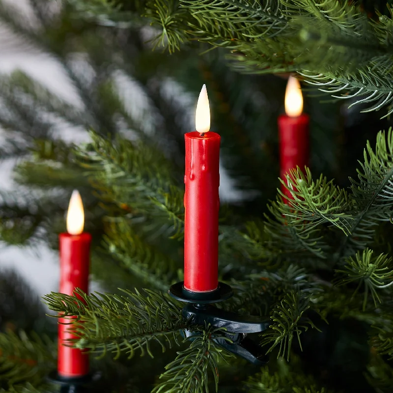 String Lights for Hotel Courtyard Lighting20 TruGlow® Red Christmas Tree Candle Lights