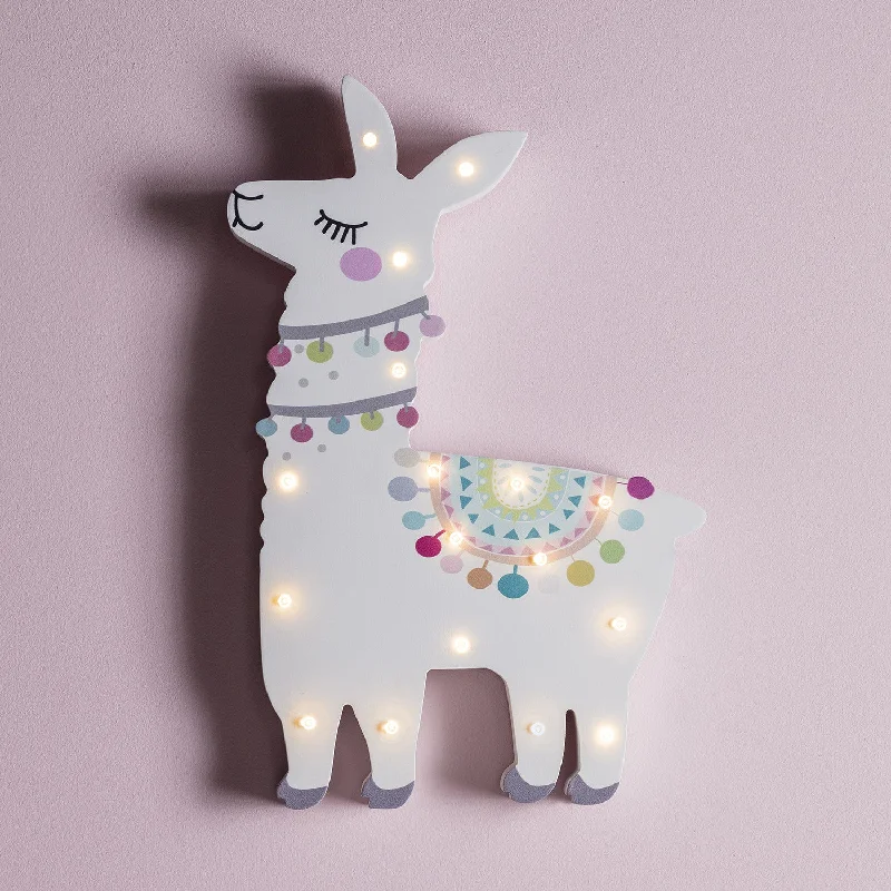 Fairy String Lights for Bedroom DecorLlama Del Rey Battery Children's Wall Light