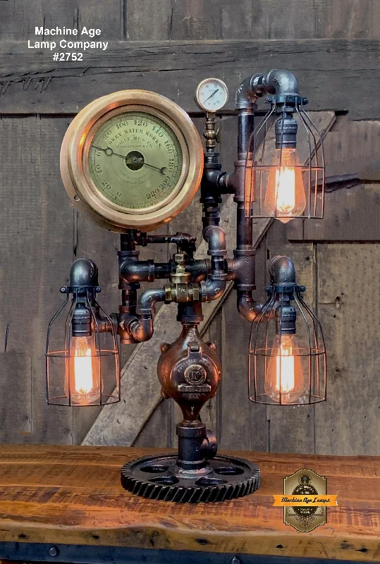 Industrial Wall - Mounted Lighting for Workshop WallsSteampunk Industrial / Machine Age Lamp / Antique Steam Gauge / Corry Water works PA NY / Lamp #2752 sold Industrial Wall - Mounted Lighting for Workshop WallsSteampunk Industrial / Machine Age Lamp / Antique Steam Gauge / Corry Water works PA NY / Lamp #2752 sold