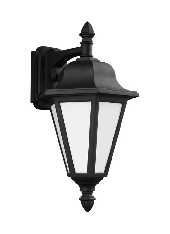 art deco wall lamps with geometric patterns for a retro - inspired bathroomBrentwood Collection - Medium Downlight One Light Outdoor Wall Lantern | Finish: Black - 89825EN3-12 art deco wall lamps with geometric patterns for a retro - inspired bathroomBrentwood Collection - Medium Downlight One Light Outdoor Wall Lantern | Finish: Black - 89825EN3-12