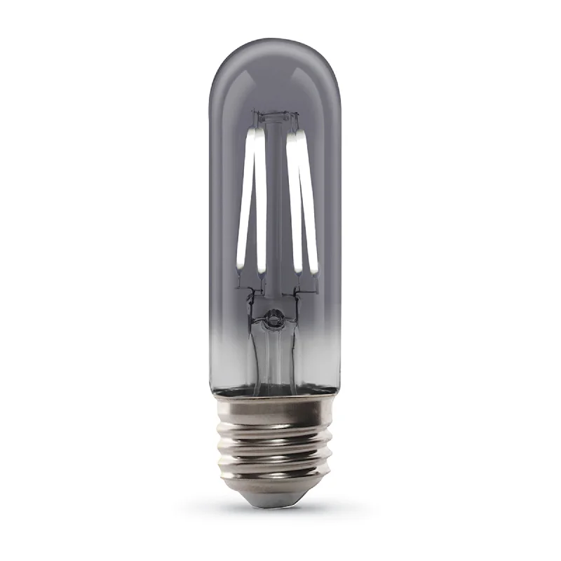 Small size Edison light bulbs4W (25W Replacement) T10 E26 Dimmable Straight Filament Smoke Glass Vintage Edison LED Light Bulb, Daylight