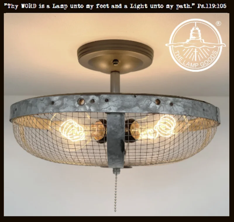 Industrial Lighting for Pharmaceutical ManufacturingIndustrial Farmhouse Screen Flush Mount Ceiling Light