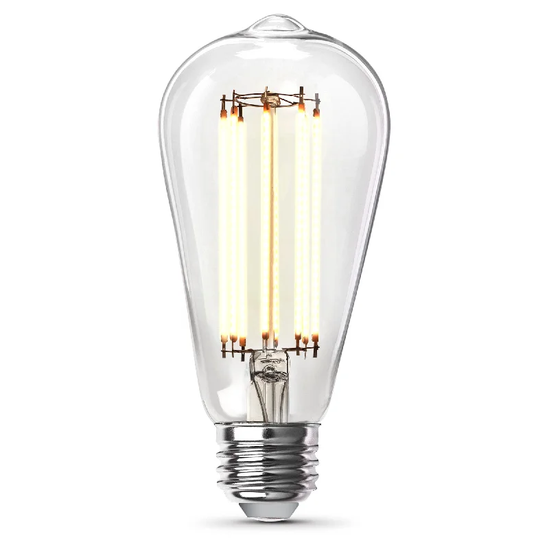 Large size Edison light bulbs for statement pieces15W (100W Replacement) ST19 E26 Dimmable Straight Filament Clear Glass Original Vintage Edison LED Light Bulb, Soft White (2-Pack) Large size Edison light bulbs for statement pieces15W (100W Replacement) ST19 E26 Dimmable Straight Filament Clear Glass Original Vintage Edison LED Light Bulb, Soft White (2-Pack)