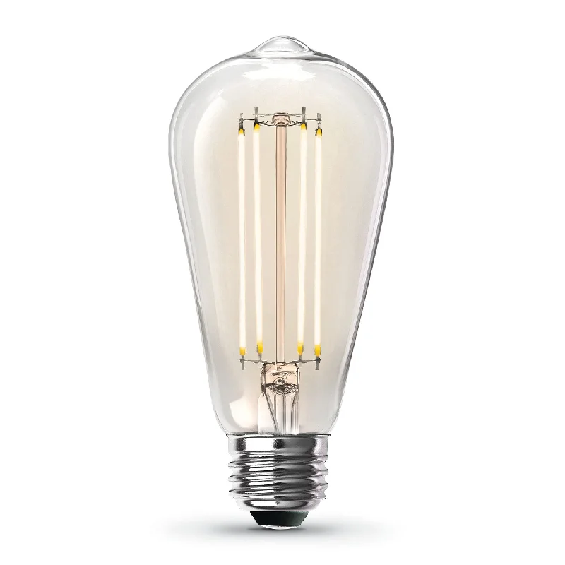 Edison light bulbs with copper bases12W (100W Replacement) ST19 E26 Dimmable Straight Filament Clear Glass Vintage Edison LED Light Bulb, Soft White (4-Pack) Edison light bulbs with copper bases12W (100W Replacement) ST19 E26 Dimmable Straight Filament Clear Glass Vintage Edison LED Light Bulb, Soft White (4-Pack)