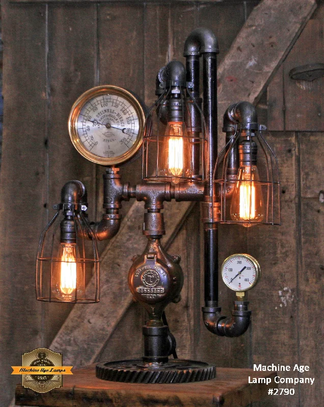 Industrial Wall - Mounted Lighting for Workshop WallsSteampunk Industrial / Machine Age Lamp / Antique Steam Gauge / Lamp #2790 sold Industrial Wall - Mounted Lighting for Workshop WallsSteampunk Industrial / Machine Age Lamp / Antique Steam Gauge / Lamp #2790 sold