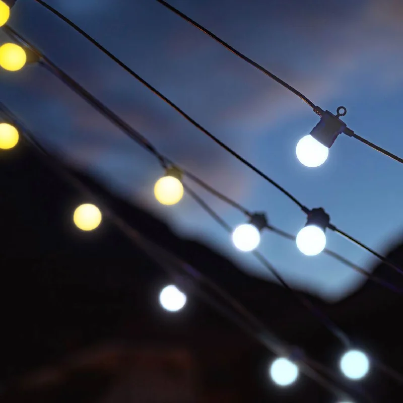 String Lights for Balcony Decoration20m 40 LED Twinkly Smart App Controlled Festoon Lights Amber & White String Lights for Balcony Decoration20m 40 LED Twinkly Smart App Controlled Festoon Lights Amber & White