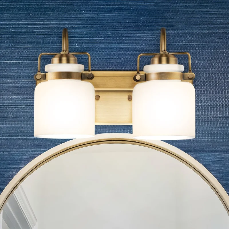 Durable Industrial Lighting for Harsh EnvironmentsUHP4544 Transitional Indoor Bath Light, 9-1/8''H x 7-1/8"W x 13''D, Vintage Brass Finish, Bowman Collection Durable Industrial Lighting for Harsh EnvironmentsUHP4544 Transitional Indoor Bath Light, 9-1/8''H x 7-1/8"W x 13''D, Vintage Brass Finish, Bowman Collection