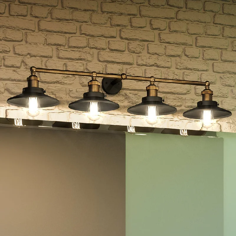 Energy - Efficient Industrial Lighting for Cost - SavingsUEX2443 New Traditional Bath Light 8''H x 38''W, Antique Brass & Graphite Finish, Sanford Collection Energy - Efficient Industrial Lighting for Cost - SavingsUEX2443 New Traditional Bath Light 8''H x 38''W, Antique Brass & Graphite Finish, Sanford Collection