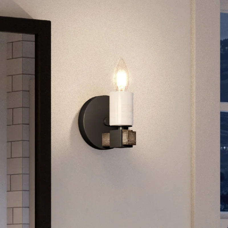Industrial Flood Lighting for Outdoor Loading DocksUEX2055 Modern Farmhouse Wall Sconce 5''H x 5''W, Matte Black Finish, Greenville Collection Industrial Flood Lighting for Outdoor Loading DocksUEX2055 Modern Farmhouse Wall Sconce 5''H x 5''W, Matte Black Finish, Greenville Collection
