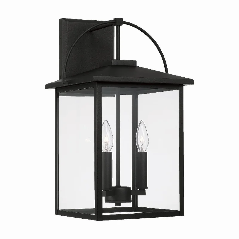 wood wall lamps with natural grain for a warm and organic feelBryson 3-Light Outdoor Wall Lantern
