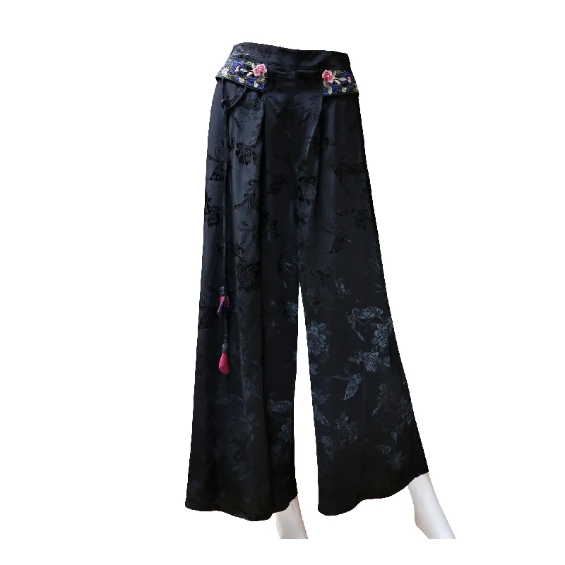 String Lights for DIY Home Decor ProjectsLightweight Wide-Leg Pants with Embroidered Floral Waist - Onyx String Lights for DIY Home Decor ProjectsLightweight Wide-Leg Pants with Embroidered Floral Waist - Onyx
