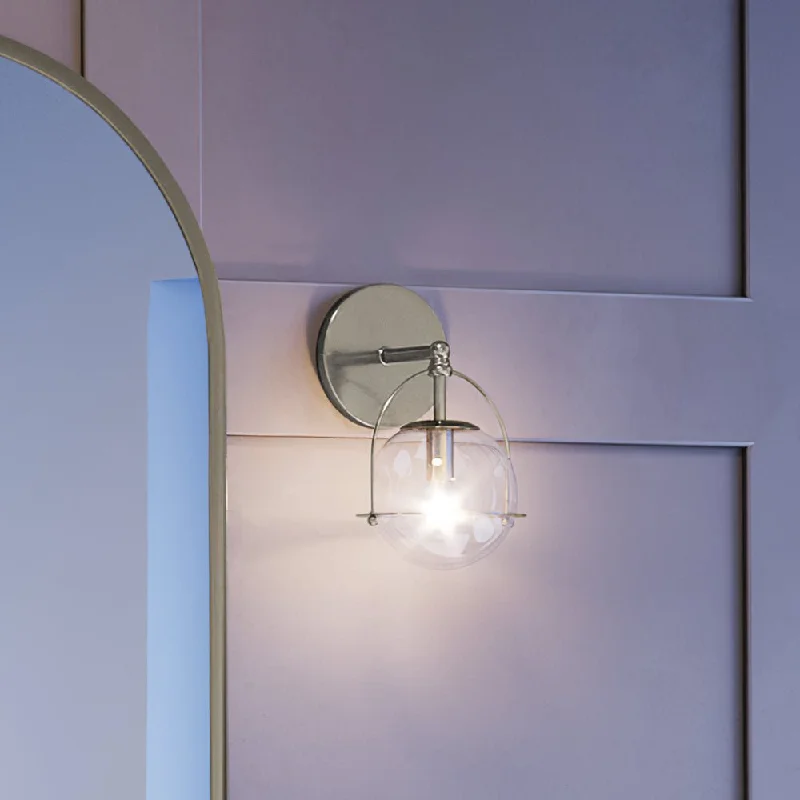 Shock - Resistant Industrial Lighting for Vibrating Machinery AreasUEX2710 Luxe Industrial Wall Sconce 10''H x 6''W, Satin Nickel Finish, Charlotte Collection