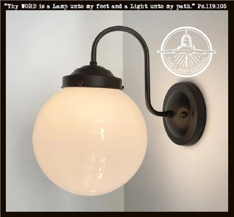 Energy - Efficient Industrial Lighting for Cost - SavingsLarge Milk Glass Globe Wall Sconce
