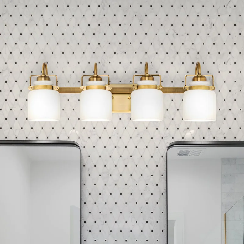 Industrial Lighting for Furniture FactoriesUHP4550 Transitional Indoor Bath Light, 9-1/8''H x 7-1/8"W x 29-1/8''D, Vintage Brass Finish, Bowman Collection Industrial Lighting for Furniture FactoriesUHP4550 Transitional Indoor Bath Light, 9-1/8''H x 7-1/8"W x 29-1/8''D, Vintage Brass Finish, Bowman Collection