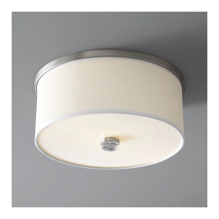 Recessed lights for hallways with a low - profile appearanceEcho Two-Light LED Flush Mount Ceiling Fixture - Satin Nickel