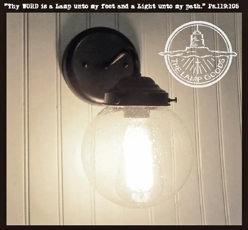 Waterproof Industrial Lighting for Wet AreasSeeded Glass SCONCE Light with Edison Bulb