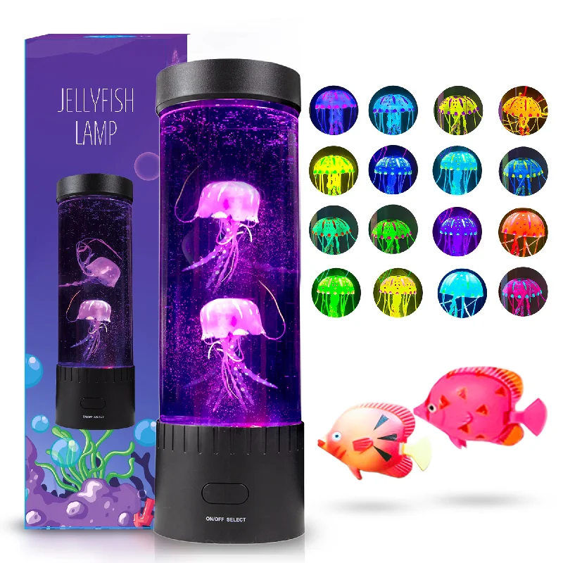 Mini Lava Lamps for Kids' Bedrooms and PlayroomsMini Jellyfish Lamp | Aquarium Night Light | Fish Tank with Moving Fish Mini Lava Lamps for Kids' Bedrooms and PlayroomsMini Jellyfish Lamp | Aquarium Night Light | Fish Tank with Moving Fish