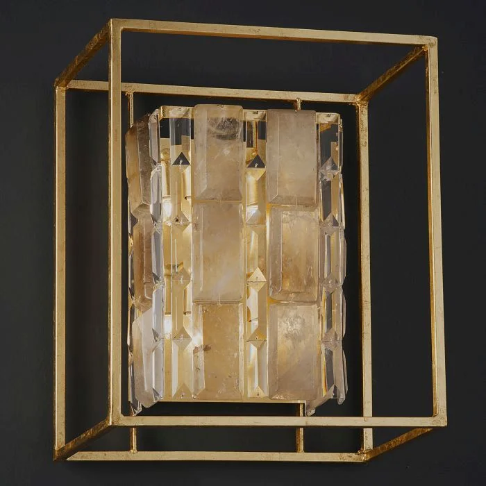 asian - inspired wall lamps with bamboo or paper shades for a zen - like Modern Industrial Rock Crystal Wall Light With Custom Options
