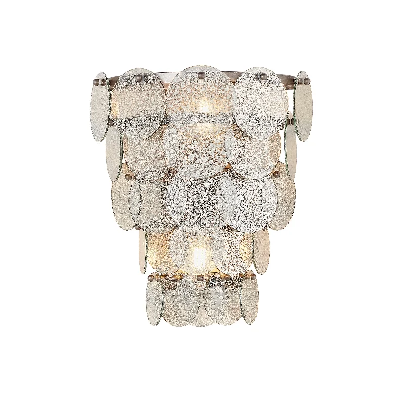 glass wall lamps with frosted glass for soft, diffused lightLucinda Wall Light - Antique Silver