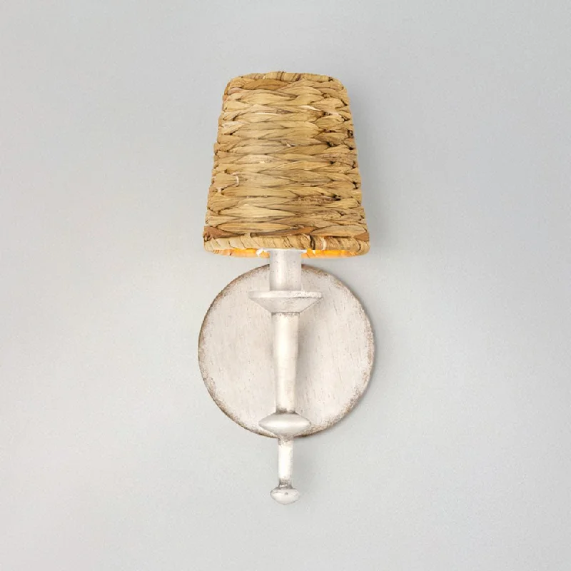 Industrial Lighting for Textile MillsUQL5361 Bohemian Indoor Wall Sconce, 11.5''H x 5''W x 6.5''D, Antique White Finish, Norwich Collection Industrial Lighting for Textile MillsUQL5361 Bohemian Indoor Wall Sconce, 11.5''H x 5''W x 6.5''D, Antique White Finish, Norwich Collection