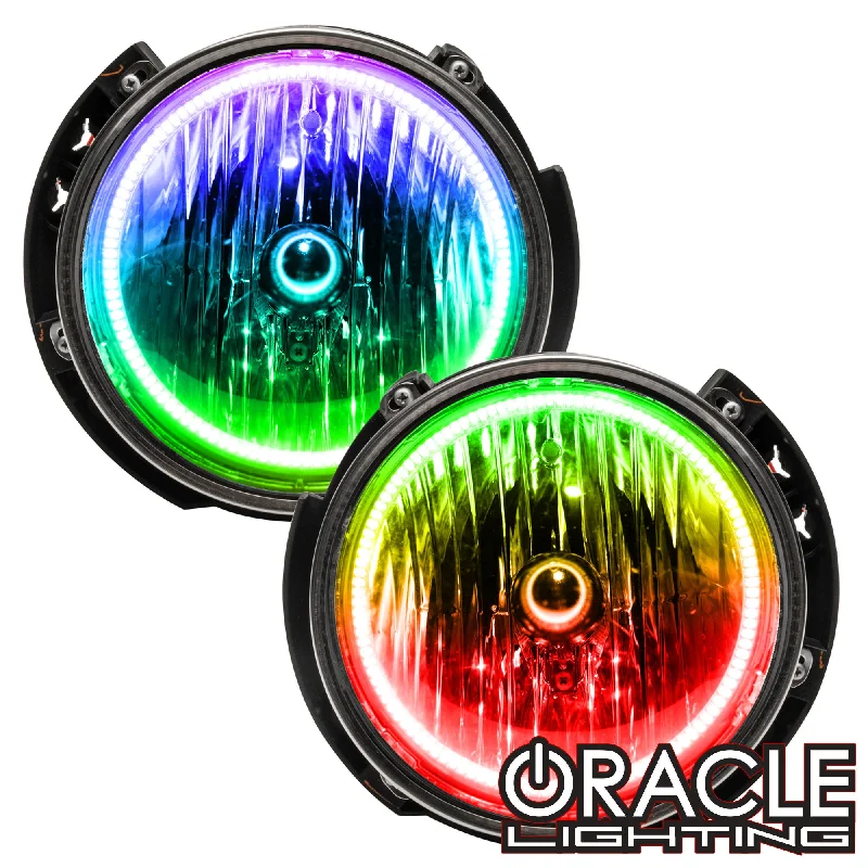 ORACLE Lighting 2007-2016 Jeep Wrangler Pre-Assembled Headlights - Dynamic ColorSHIFT