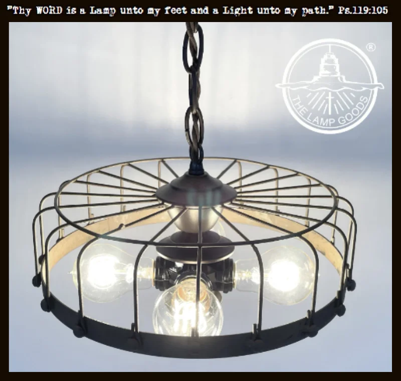 Dimmable Industrial Lighting for Ambiance ControlRustic Industrial Cage Chandelier Light