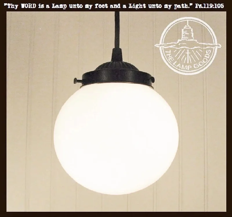 Industrial Lighting for Woodworking FactoriesMilk Glass Globe Pendant Light