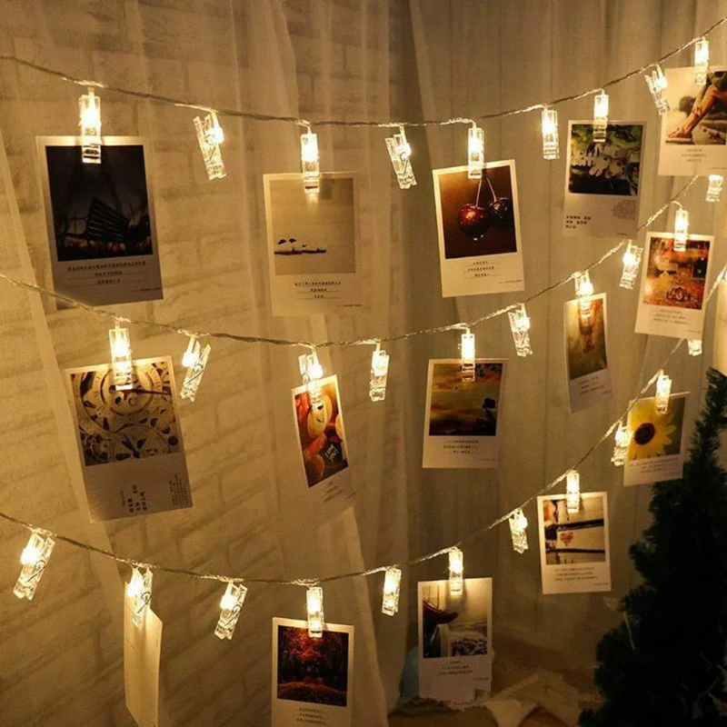 String Lights for Nursery Room DecorTwinkle LED String Lights Photo Holder