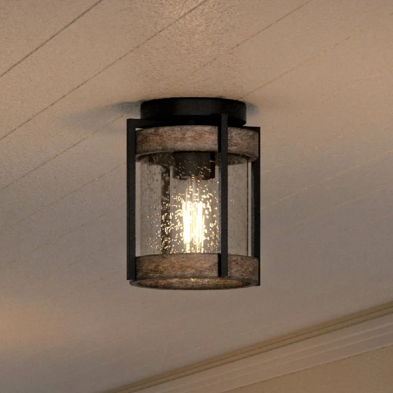 Shock - Resistant Industrial Lighting for Vibrating Machinery AreasUHP1352 Farmhouse Outdoor Ceiling Light 8''H x 7.375''W, Midnight Black Finish, Newark Collection Shock - Resistant Industrial Lighting for Vibrating Machinery AreasUHP1352 Farmhouse Outdoor Ceiling Light 8''H x 7.375''W, Midnight Black Finish, Newark Collection