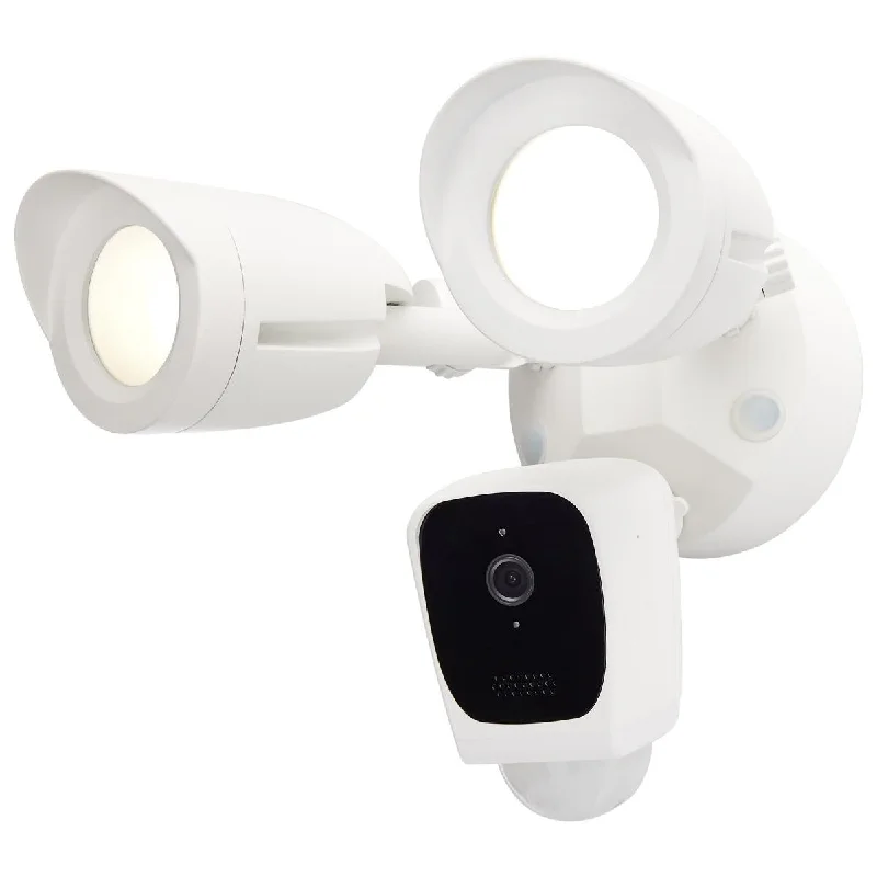 Recessed lights for spas to create a serene environment2 Head Outdoor SMART Security Light, With Camera, Starfish enabled, White Finish Recessed lights for spas to create a serene environment2 Head Outdoor SMART Security Light, With Camera, Starfish enabled, White Finish