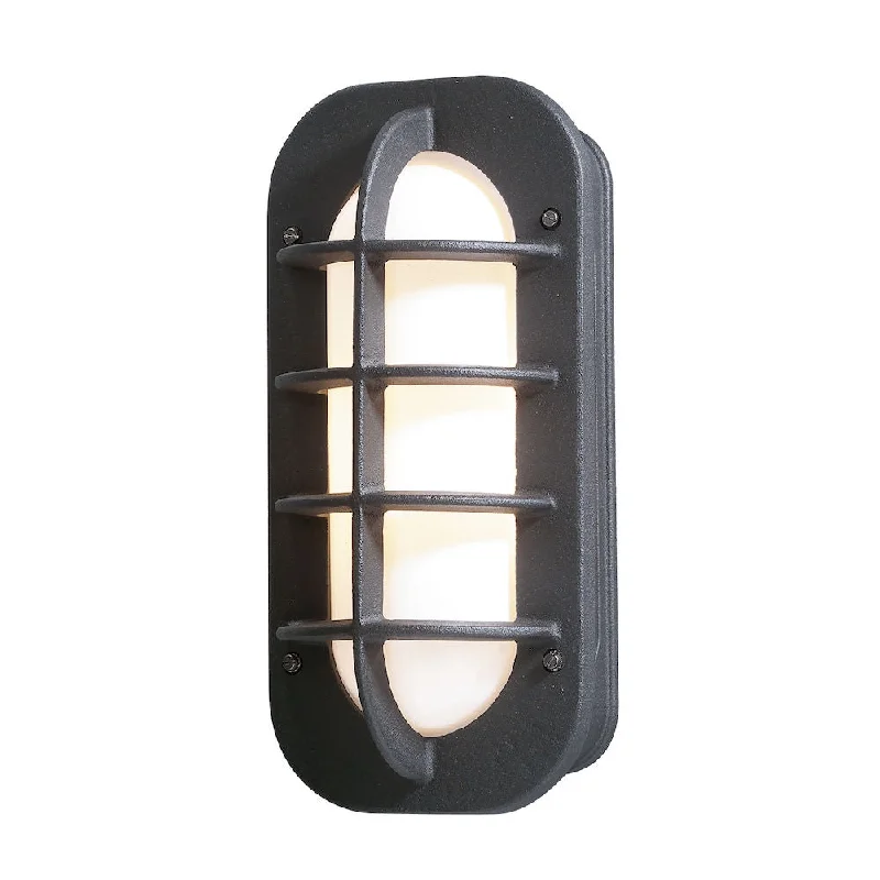 wood wall lamps with natural grain for a warm and organic feelLoke Flush Wall Light IP23 - Matt Black