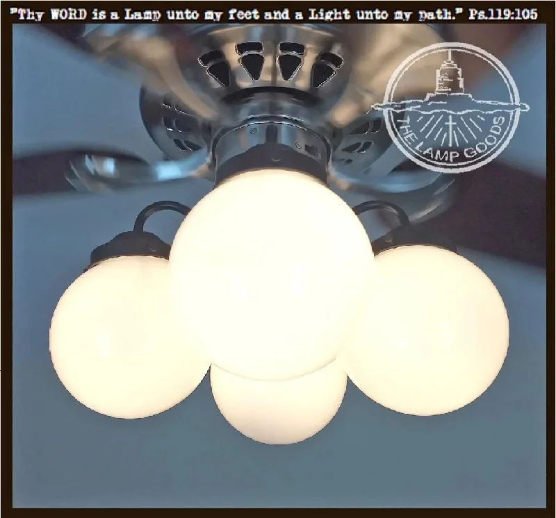 Industrial Pendant Lighting for Machine ShopsModern Milk Glass Ceiling Fan LIGHT KIT