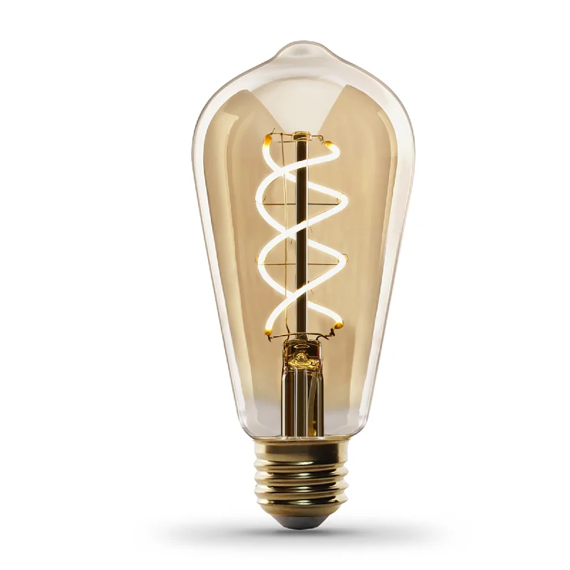 40 watt equivalent Edison light bulbs6.5W (60W Replacement) ST19 E26 Dimmable Spiral Filament Amber Glass Vintage Edison LED Light Bulb, Warm Light 40 watt equivalent Edison light bulbs6.5W (60W Replacement) ST19 E26 Dimmable Spiral Filament Amber Glass Vintage Edison LED Light Bulb, Warm Light