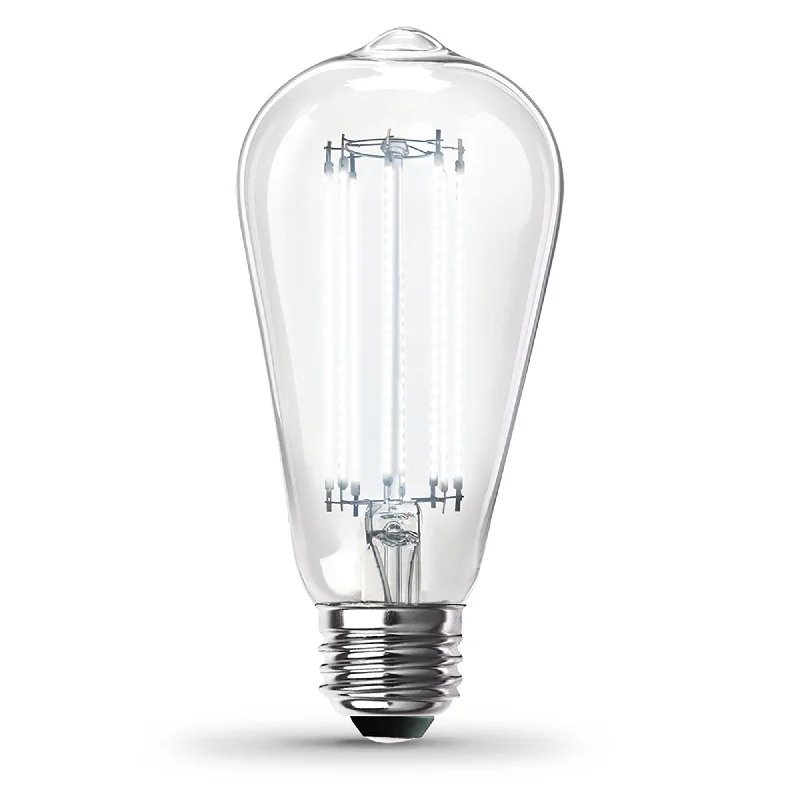 Soft white Edison light bulbs8.8W (60W Replacement) ST19 E26 Dimmable Straight Filament Clear Glass Vintage Edison LED Light Bulb, Daylight Soft white Edison light bulbs8.8W (60W Replacement) ST19 E26 Dimmable Straight Filament Clear Glass Vintage Edison LED Light Bulb, Daylight