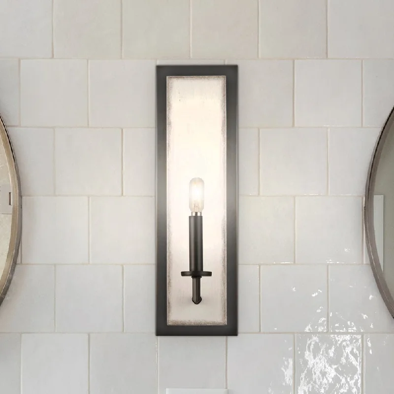 Industrial Lighting for Metal Fabrication ShopsUHP4571 Posh Indoor Wall Sconce, 18-1/8''H x 4-1/2"W x 5-1/2''D, Matte Black Finish, Spartanburg Collection Industrial Lighting for Metal Fabrication ShopsUHP4571 Posh Indoor Wall Sconce, 18-1/8''H x 4-1/2"W x 5-1/2''D, Matte Black Finish, Spartanburg Collection