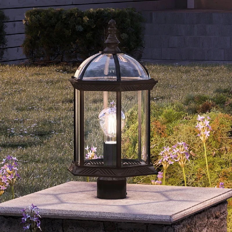 Industrial Flood Lighting for Outdoor Loading DocksUHP1374 Transitional Outdoor Post Light 18.125''H x 9.75''W, Olde Bronze Finish, Greensboro Collection Industrial Flood Lighting for Outdoor Loading DocksUHP1374 Transitional Outdoor Post Light 18.125''H x 9.75''W, Olde Bronze Finish, Greensboro Collection