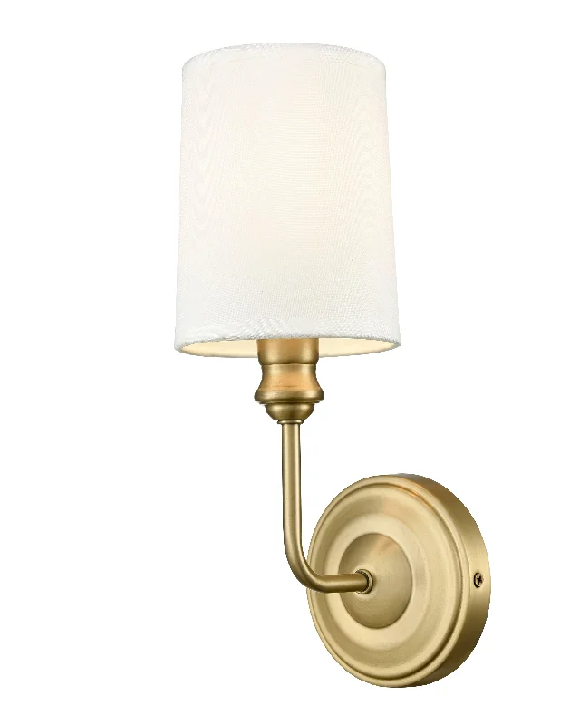 Industrial Lighting for Pharmaceutical ManufacturingLeena Wall Sconce - Vintage Brass - White Glass - 5.75in. Extension - E12 Candelabra Base Industrial Lighting for Pharmaceutical ManufacturingLeena Wall Sconce - Vintage Brass - White Glass - 5.75in. Extension - E12 Candelabra Base