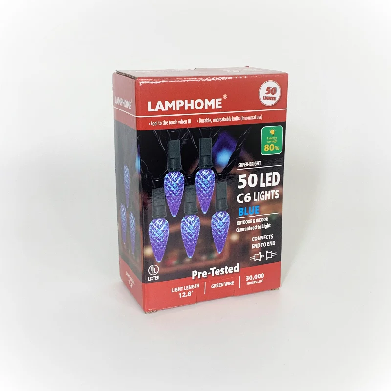 String Lights for Wedding ReceptionsC6 LED 50 ct. String Lights Blue