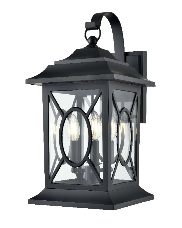 Industrial Lighting for Chemical PlantsAllbert Outdoor Wall Sconce - Powder Coated Black - Clear Glass - 12.76in. Extension - E12 Candelabra Base Industrial Lighting for Chemical PlantsAllbert Outdoor Wall Sconce - Powder Coated Black - Clear Glass - 12.76in. Extension - E12 Candelabra Base