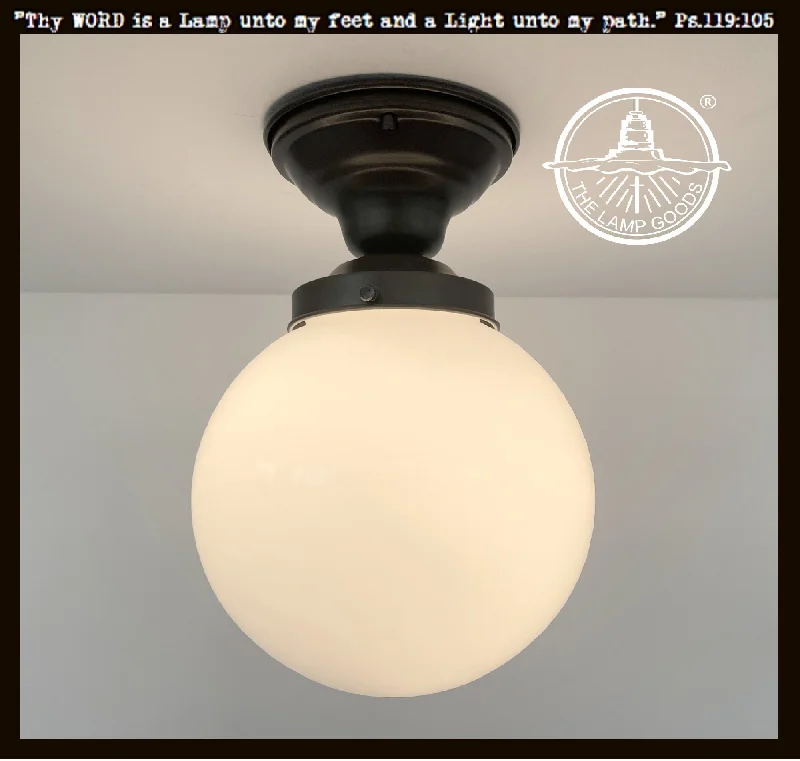Industrial Lighting for Furniture FactoriesModern Milk Glass 8" GLOBE Ceiling Light