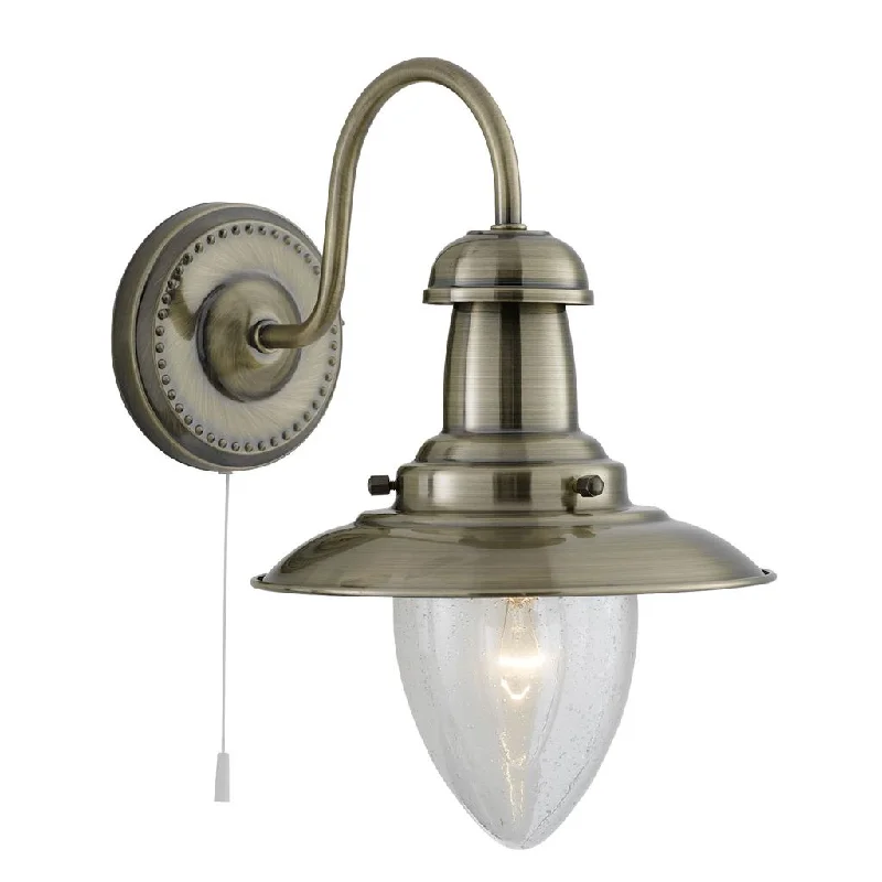 art deco wall lamps with geometric patterns for a retro - inspired bathroomFisherman 1Lt Wall Light - Various Finishes