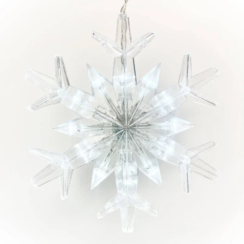 Waterproof String Lights for Patio DecorSnowflake Icicle LED 10 ct. Light Set White