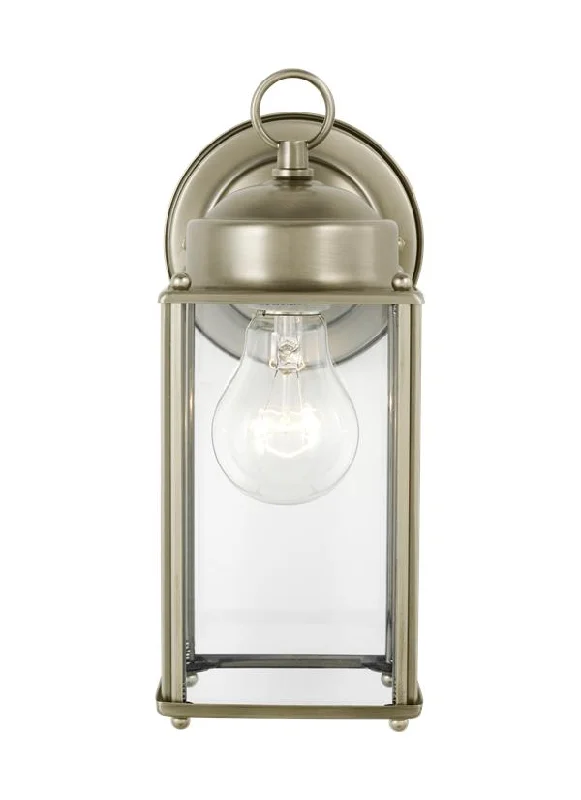 ceramic wall lamps with hand - painted designs for an artistic touchNew Castle Collection - Large One Light Outdoor Wall Lantern | Finish: Antique Brushed Nickel - 8593-965 ceramic wall lamps with hand - painted designs for an artistic touchNew Castle Collection - Large One Light Outdoor Wall Lantern | Finish: Antique Brushed Nickel - 8593-965
