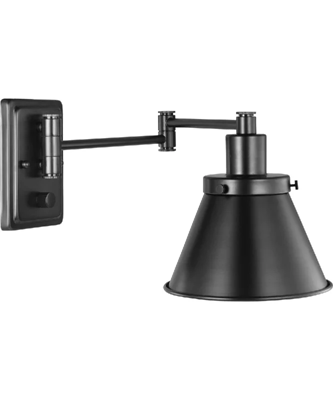 gothic style wall lamps with dark finishes for a mysterious libraryHinton Black Swing Arm Wall Light Matte Black gothic style wall lamps with dark finishes for a mysterious libraryHinton Black Swing Arm Wall Light Matte Black