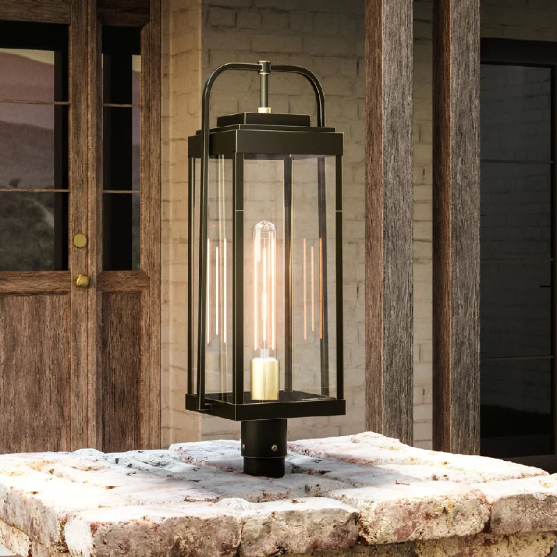 Industrial Lighting for Metal Fabrication ShopsUHP1342 Transitional Outdoor Post Light 21.375''H x 8.25''W, Olde Bronze Finish, Orlando Collection