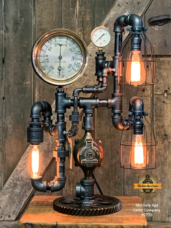 Dimmable Industrial Lighting for Ambiance ControlSteampunk Industrial / Machine Age Lamp / Antique Steam Gauge / Lamp #2770 sold Dimmable Industrial Lighting for Ambiance ControlSteampunk Industrial / Machine Age Lamp / Antique Steam Gauge / Lamp #2770 sold
